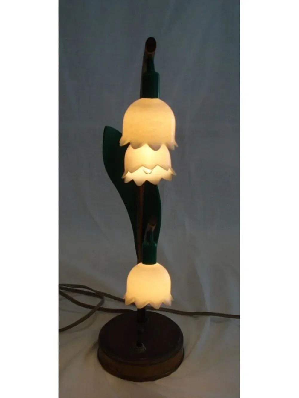 Vintage 1940's Lily of the Valley Table Lamp by Astro Lamps of Hollywood, CA